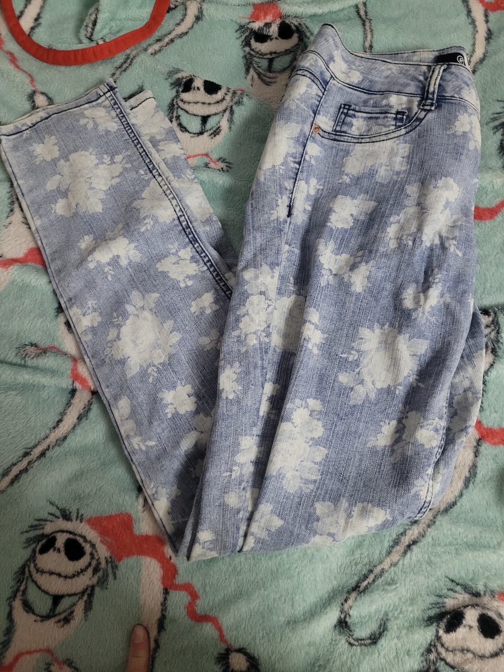 Rewash Light Blue Floral Skinny Jeans